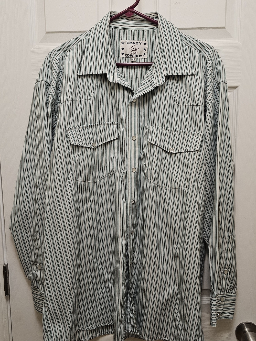 Men's Green Stripe Western Shirt